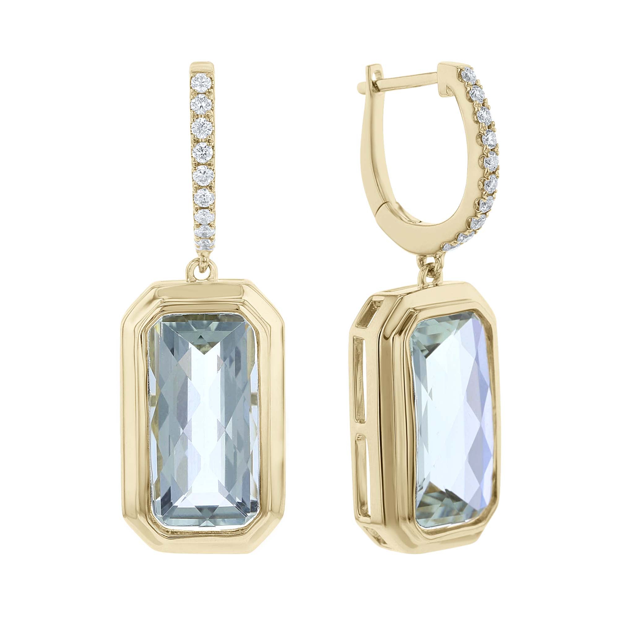 Danu Green Amethyst & Diamond Drop Earrings