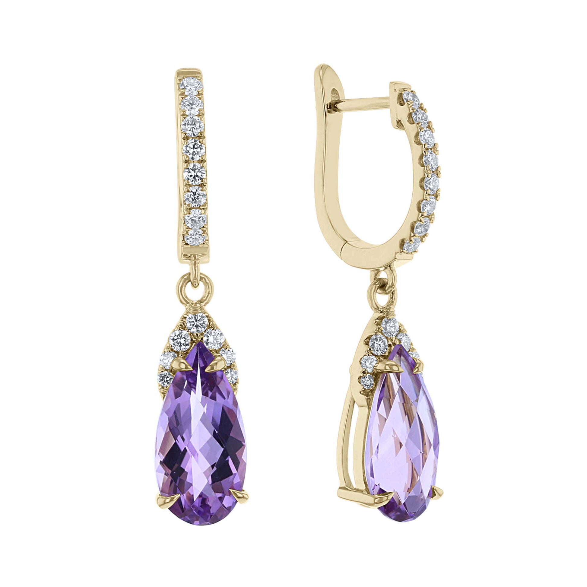 Dione Amethyst & Diamond Drop Earrings