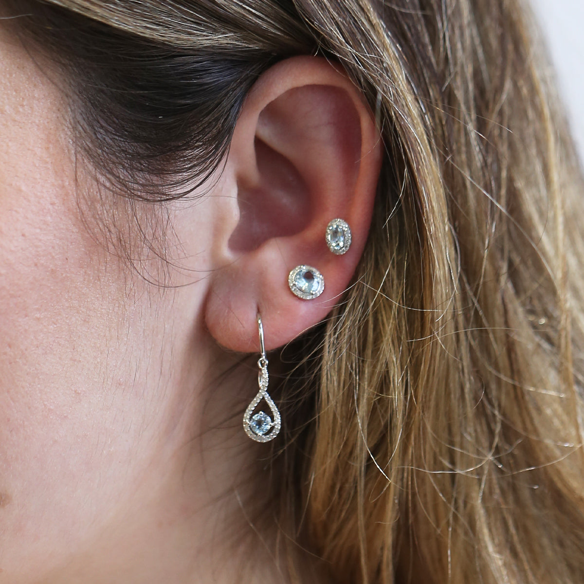 Herkimer DIAMOND クレッセント ピアス ハワイ BellaAnela #544 Herkimer DIAMOND クレッセント ピアス ハワイ BellaAnela #544