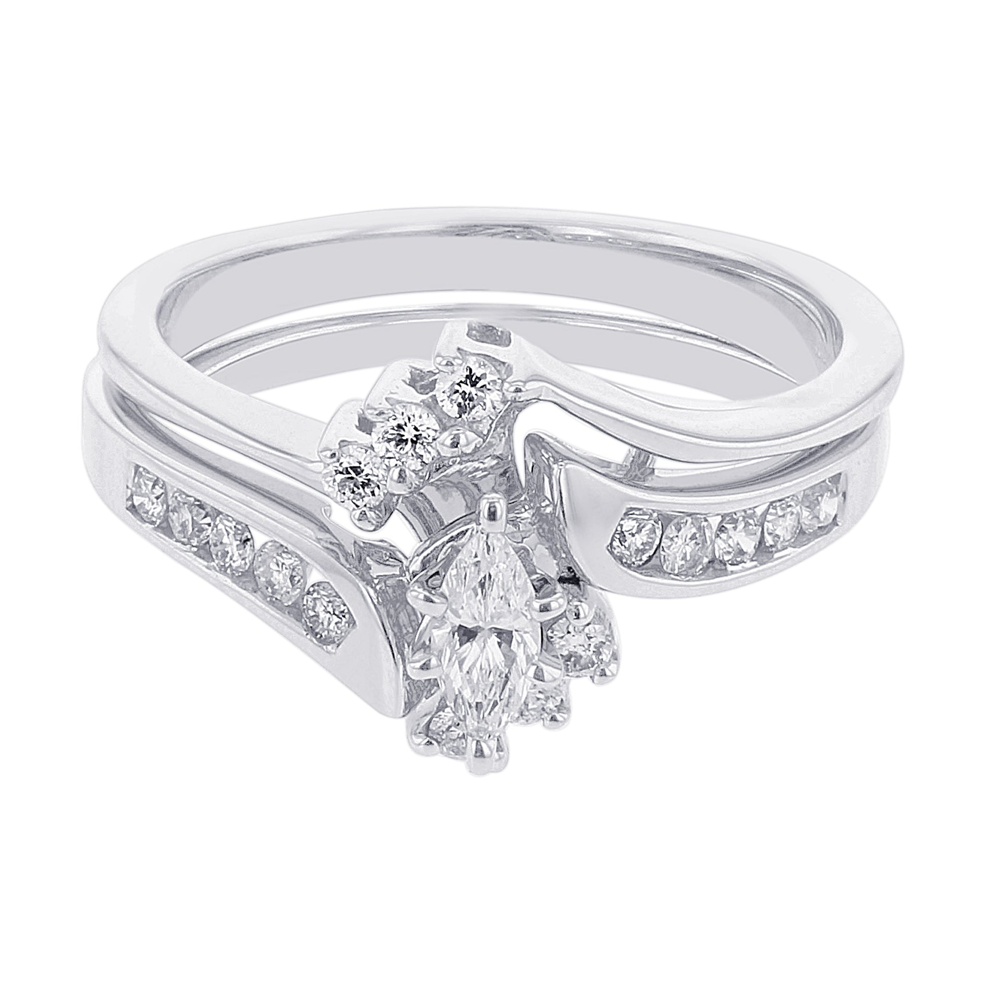 Marquise Diamond Ready For Love Bridal Set 1/2ct