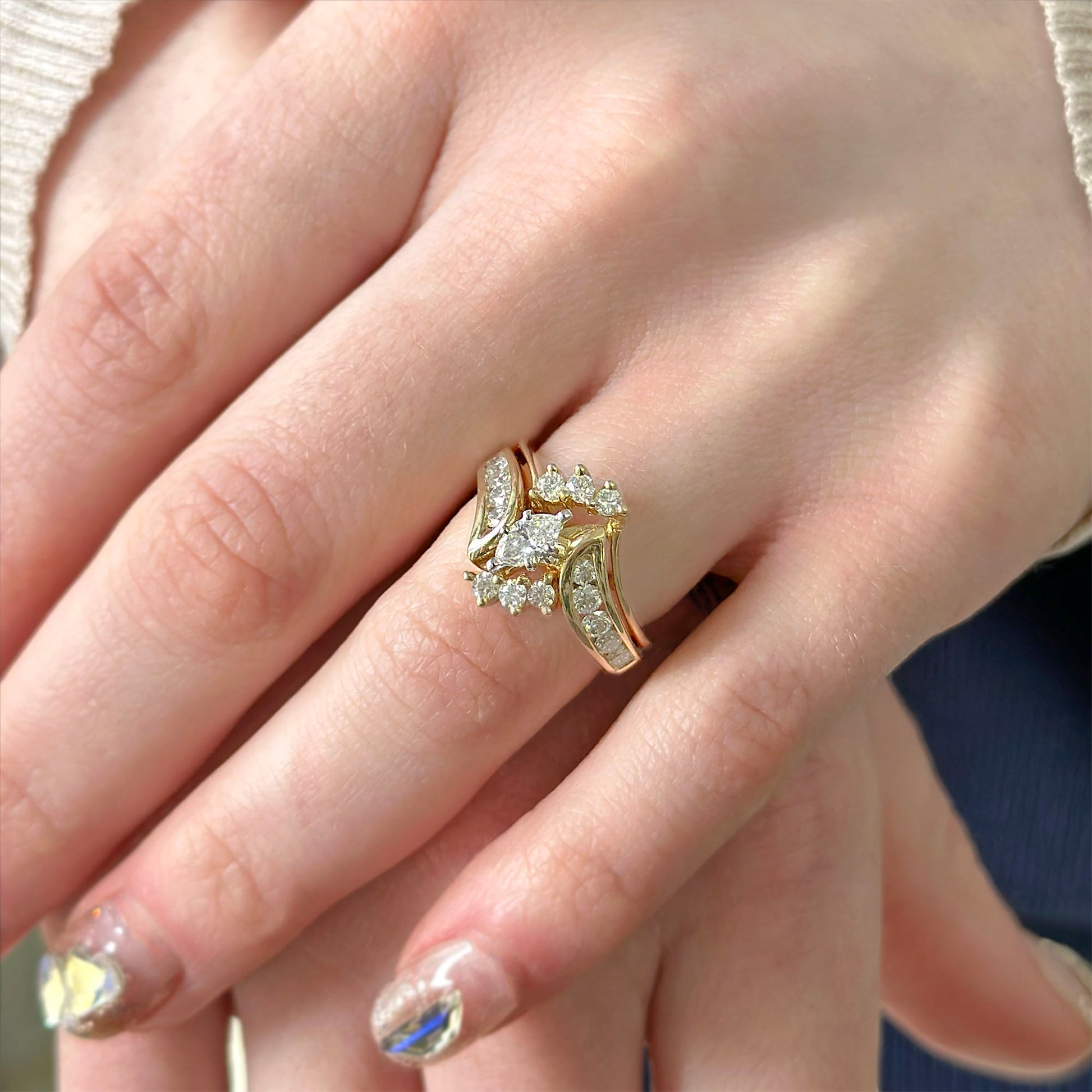 Marquise Diamond Ready For Love Bridal Set 1ct