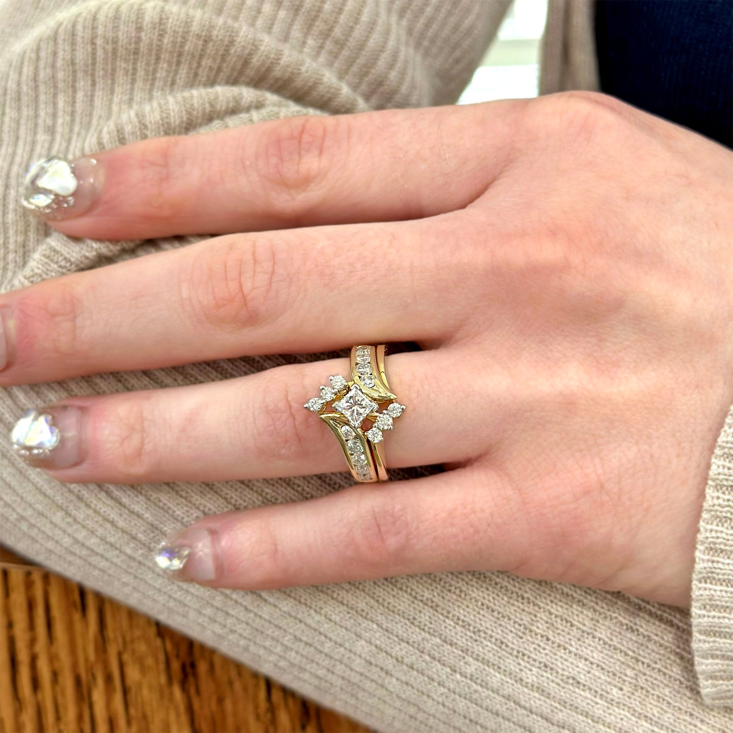 Princess Diamond Ready for Love Bridal Set 1ct