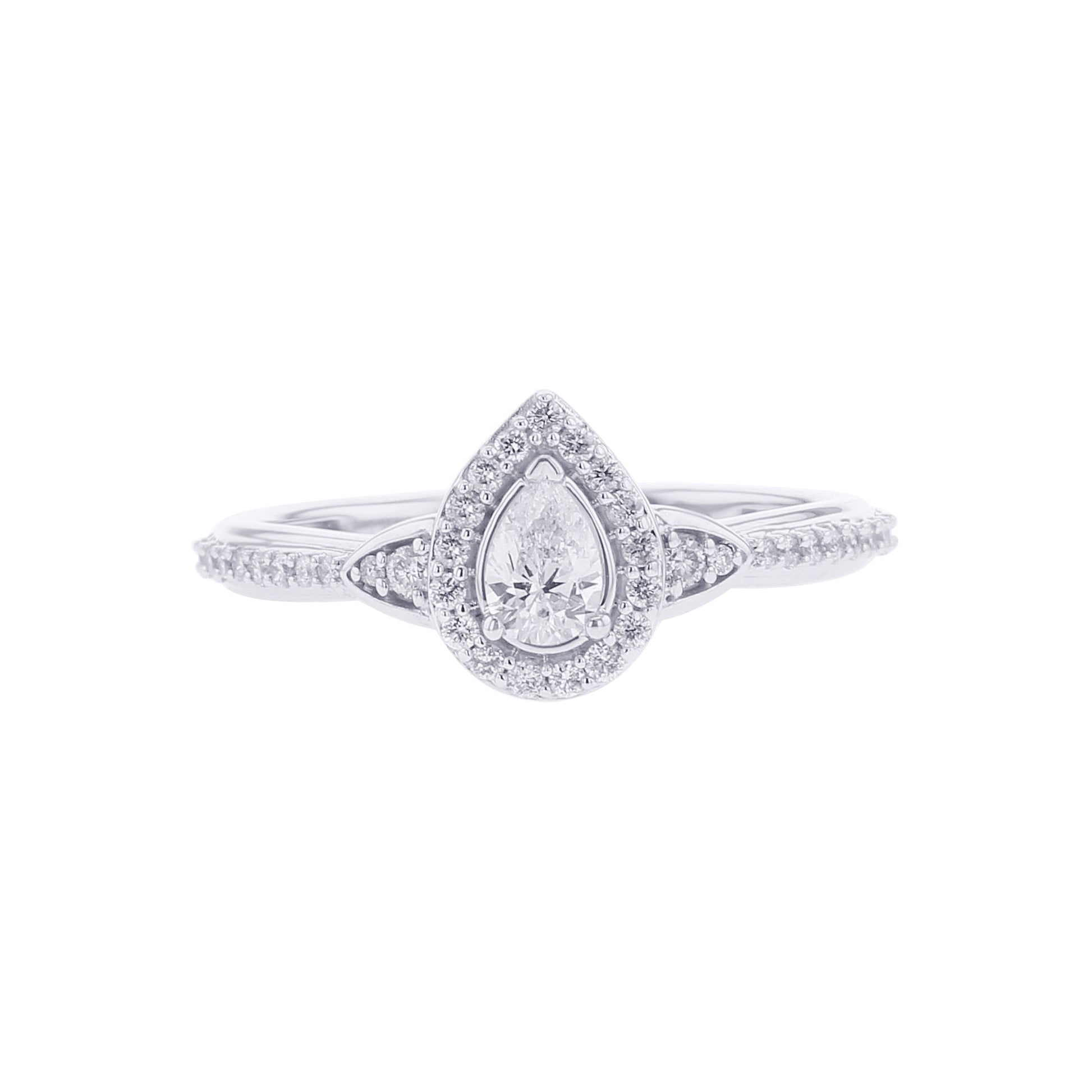 Paola Pear Halo Ready for Love Diamond Engagement Ring