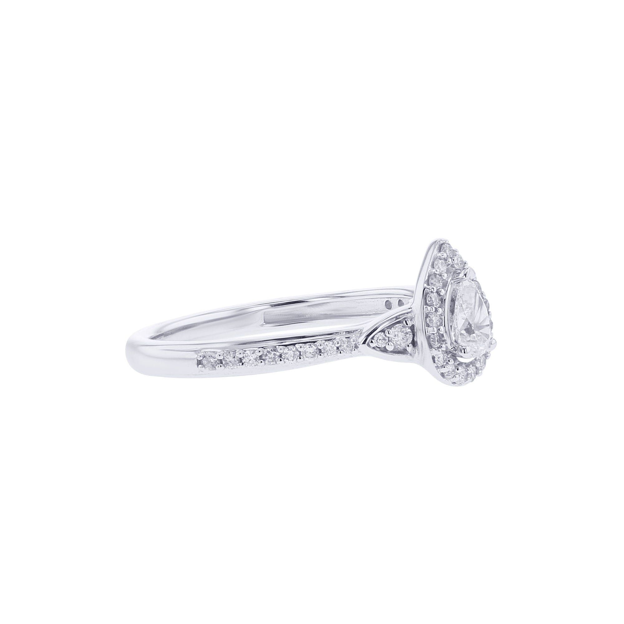 Paola Pear Halo Ready for Love Diamond Engagement Ring