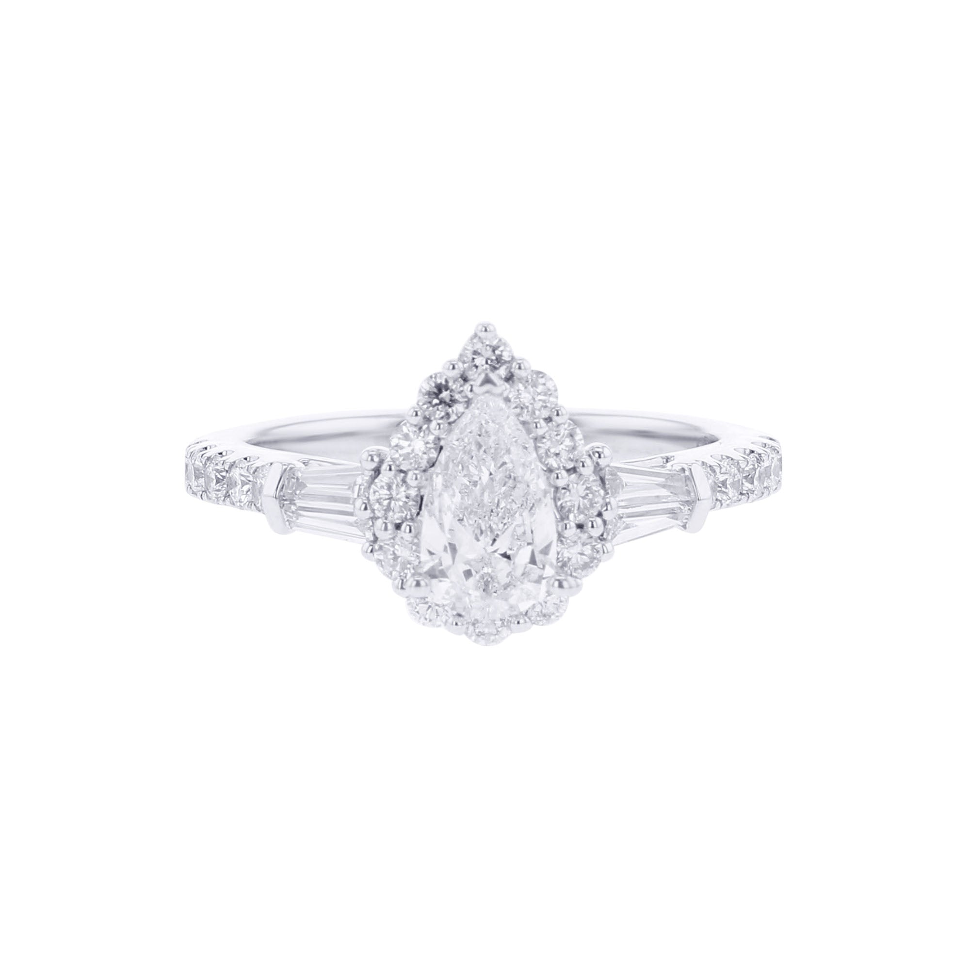 Kinsley Pear Halo Ready for Love Diamond Engagement Ring
