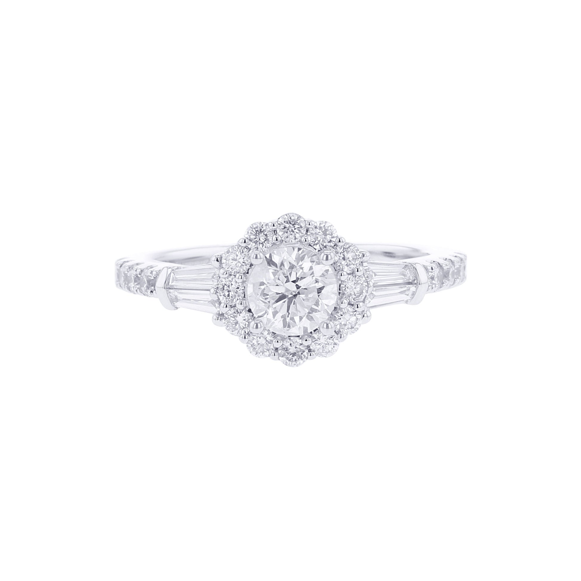 Kinsley Round Halo Ready for Love Diamond Engagement Ring