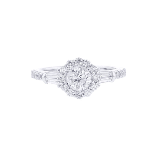 Kinsley Round Halo Ready for Love Diamond Engagement Ring