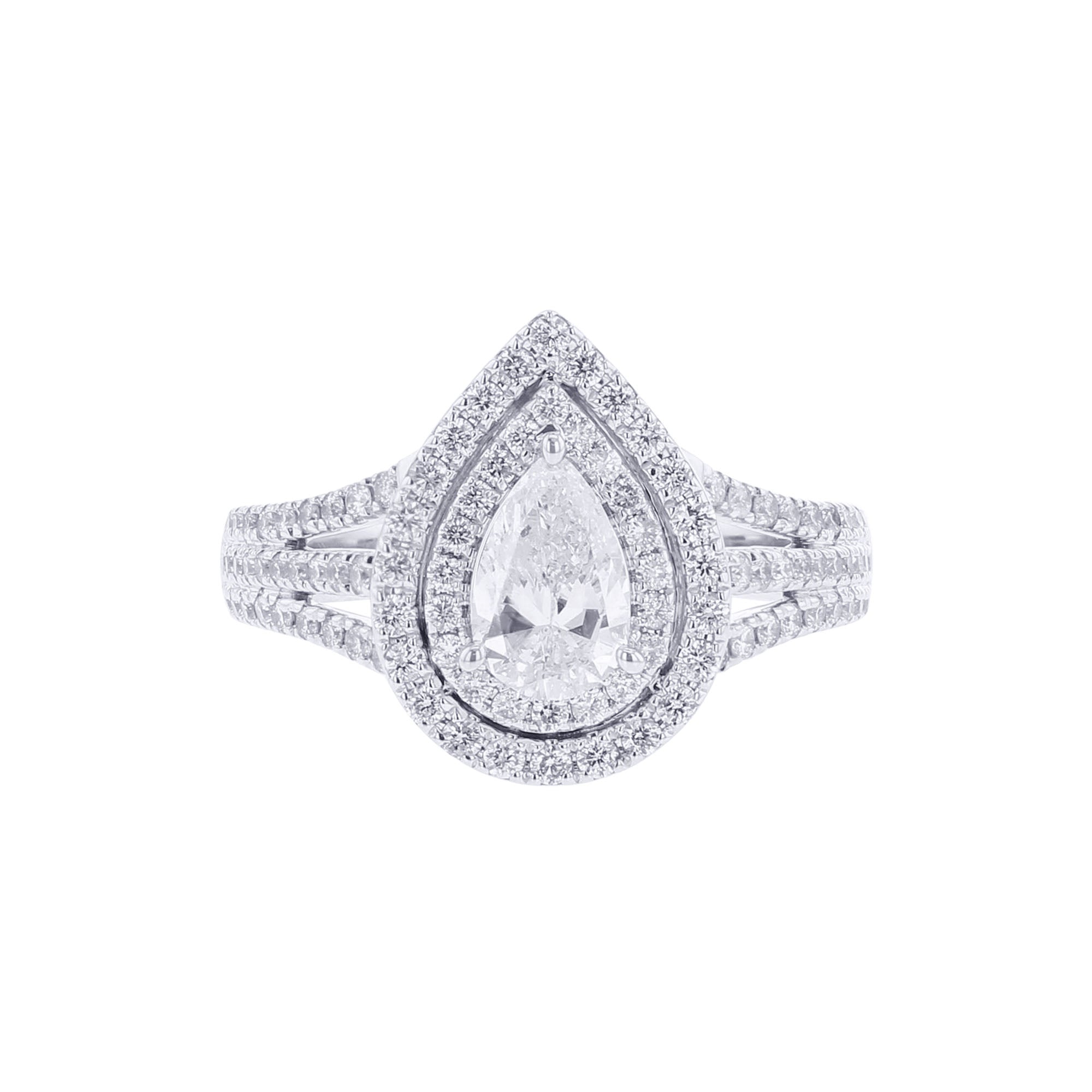 Millie Pear Double Halo Ready for Love Diamond Engagement Ring