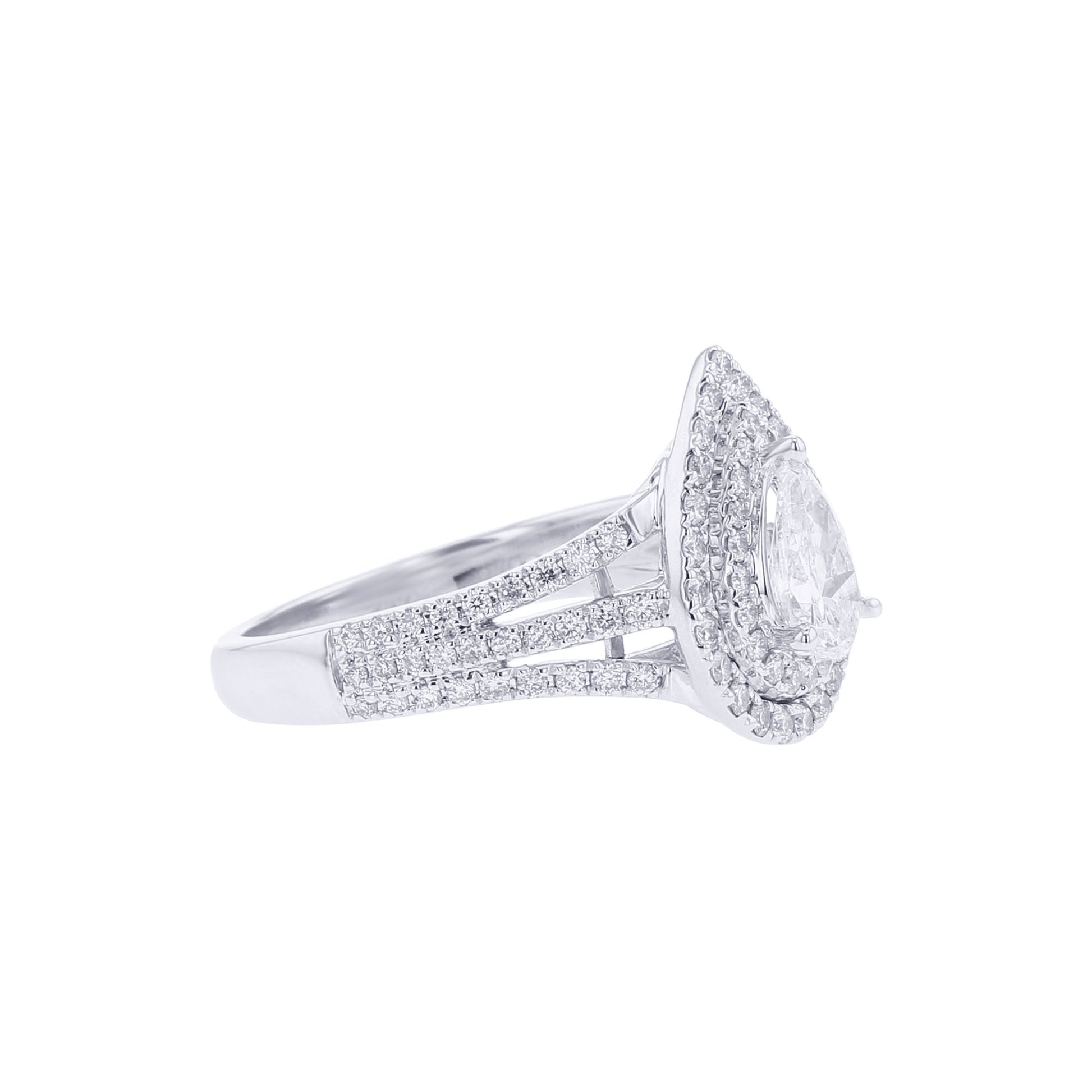 Millie Pear Double Halo Ready for Love Diamond Engagement Ring