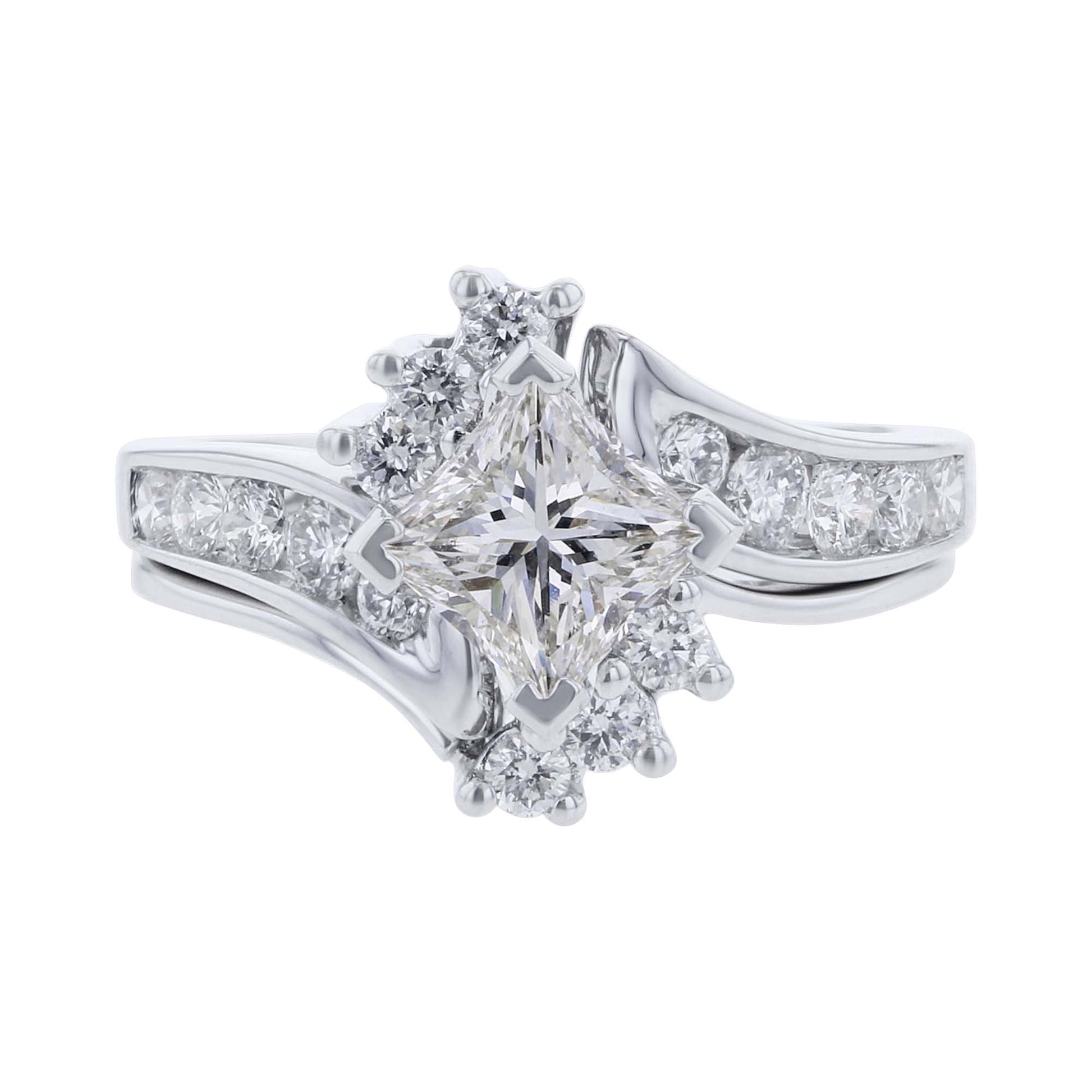 Princess Diamond Certified Ready for Love Bridal Set- 1 9/10 Carats