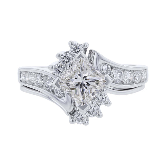 Princess Diamond Certified Ready for Love Bridal Set- 1 9/10 Carats