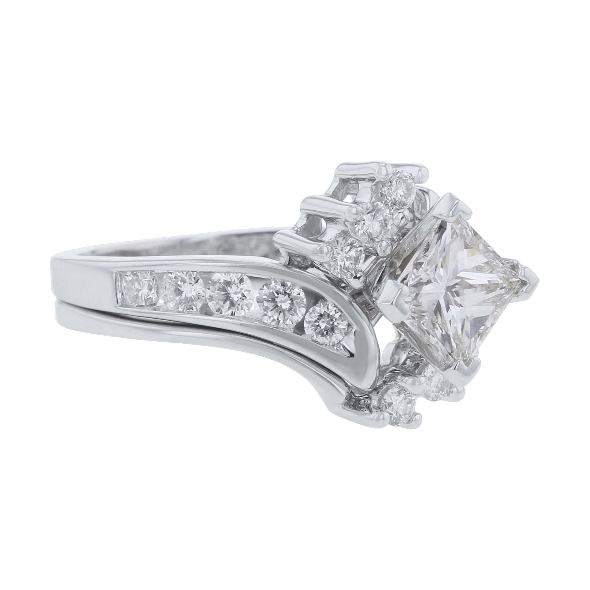 Princess Diamond Certified Ready for Love Bridal Set- 1 9/10 Carats