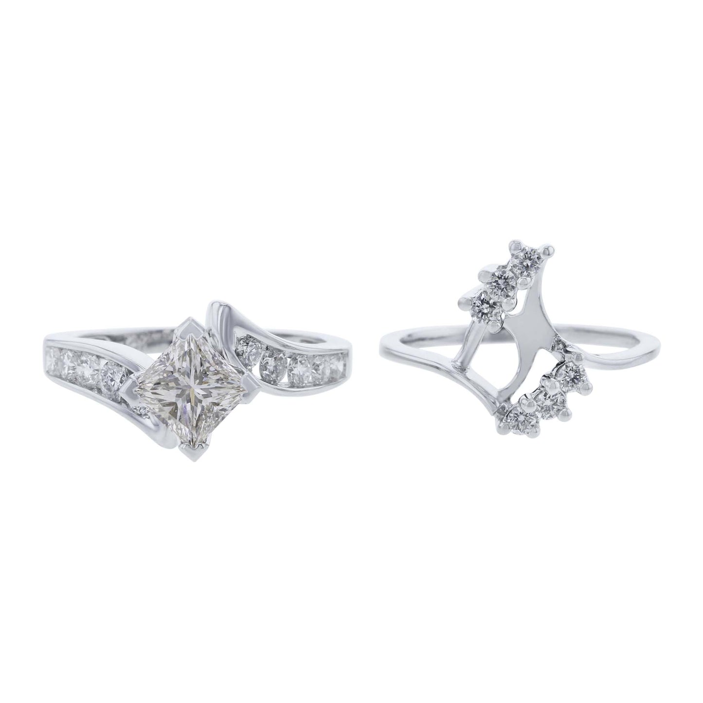 Princess Diamond Certified Ready for Love Bridal Set- 1 9/10 Carats