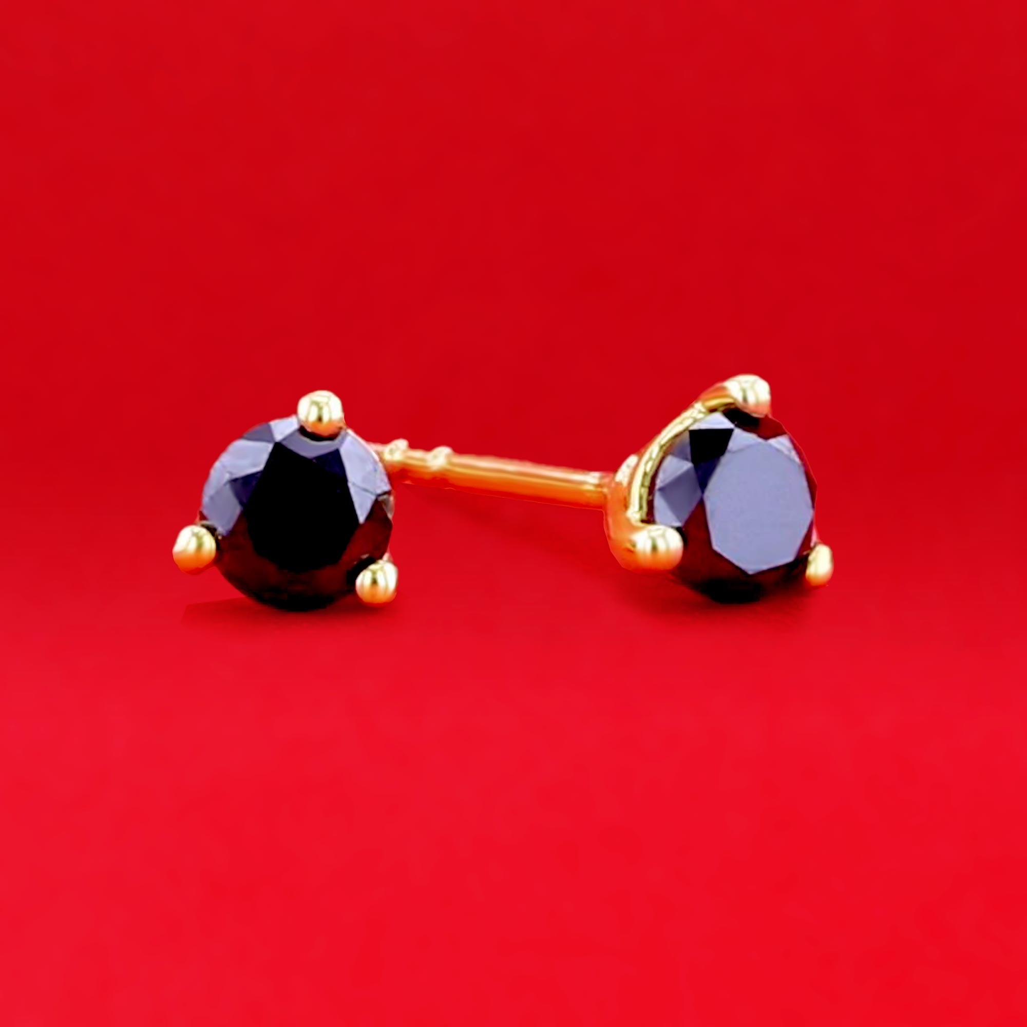 Get Naked Black Diamond Stud Earrings 1/2ct