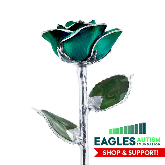 Eagles for Autism Platinum Dipped Rose