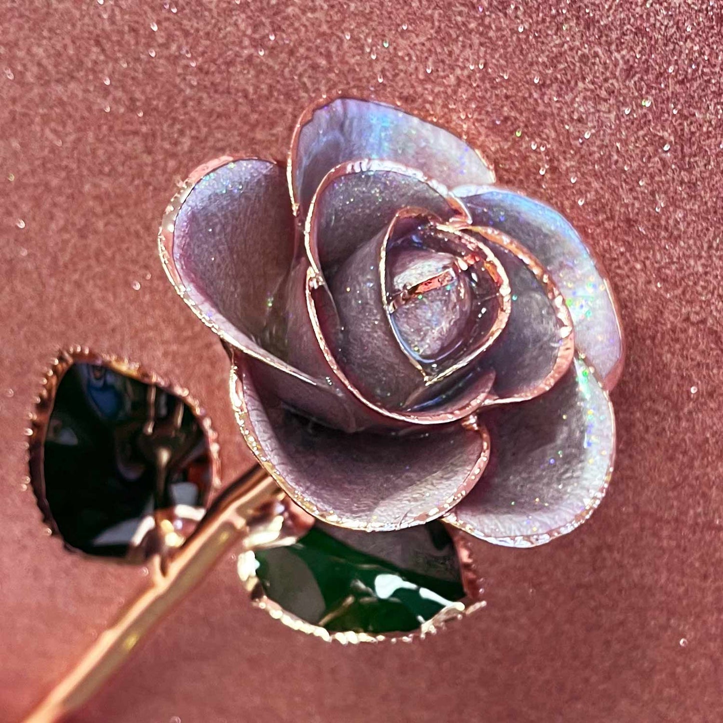 Frosted Lilac Rose Gold Dipped Rose