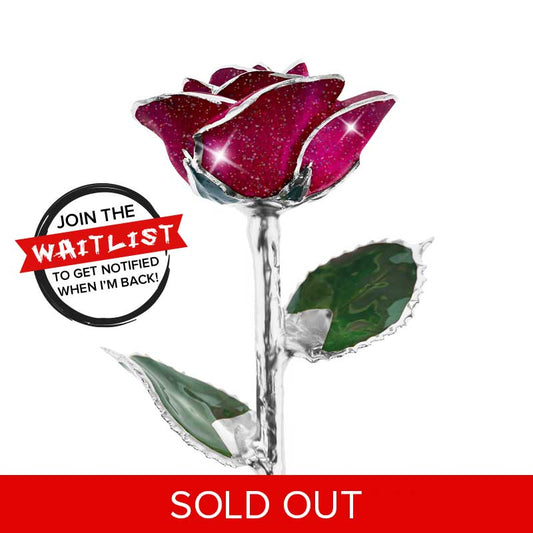 Sparkling Red Wine Platinum Dipped Rose