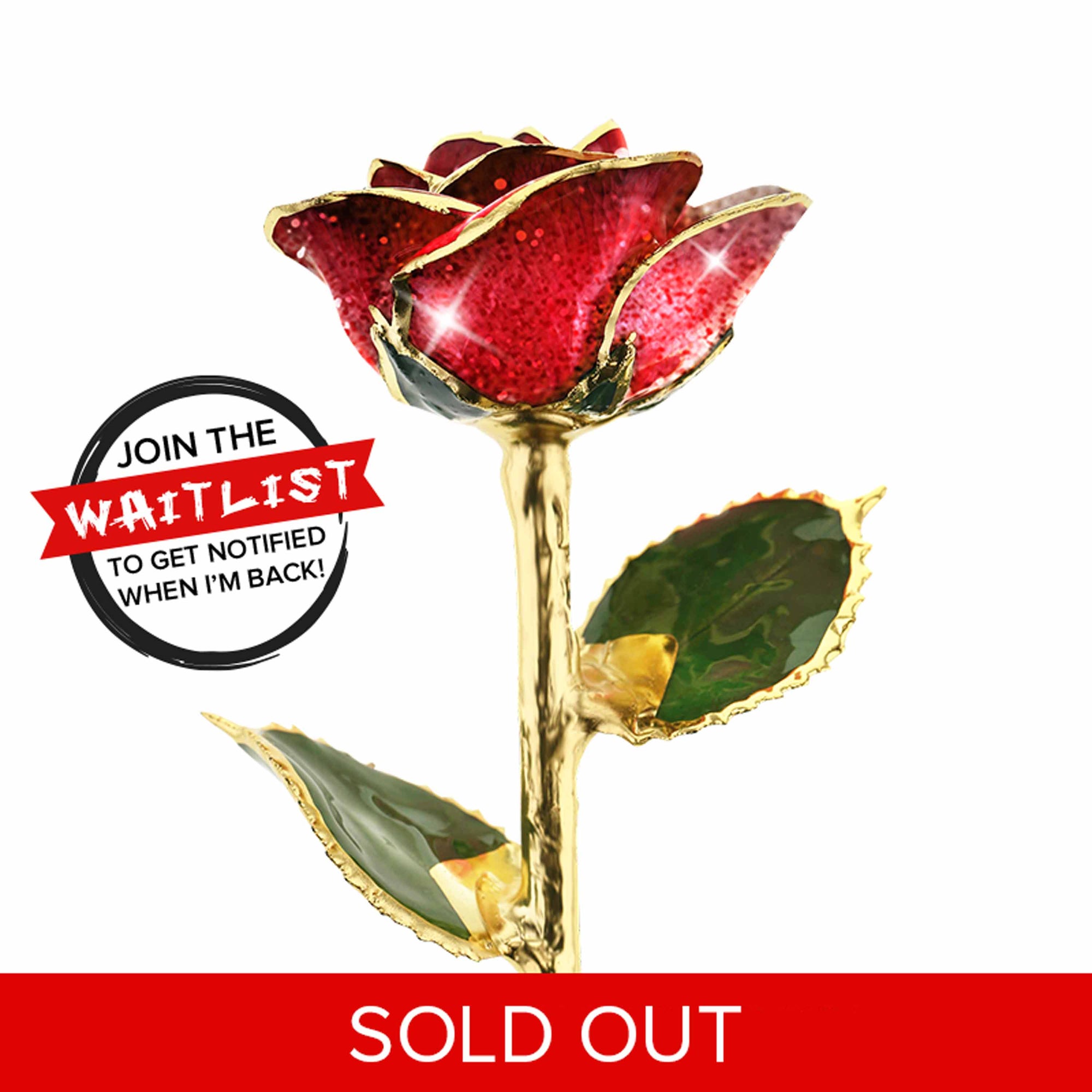 Ruby Red 24kt Gold Dipped Rose