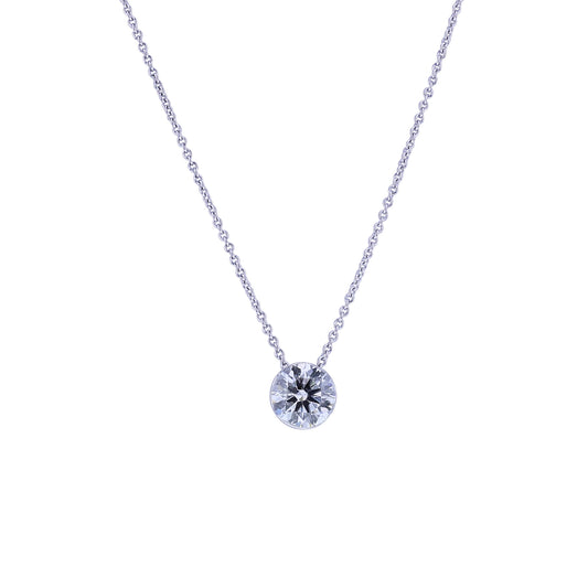 Aura Lab Grown Diamond Bezel Solitaire Necklace 1ct