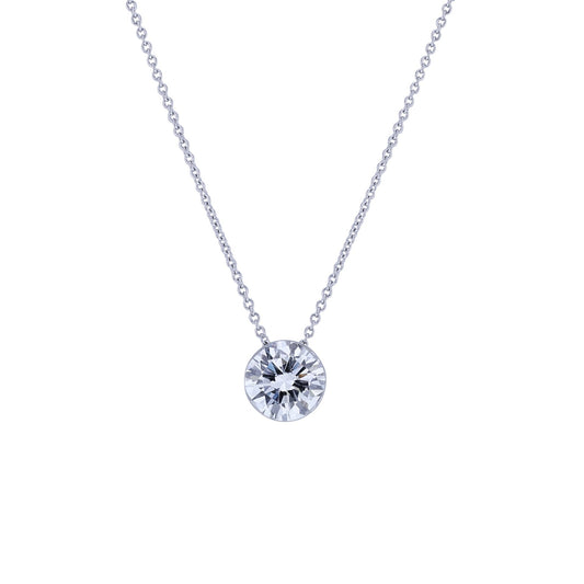 Aura Lab Grown Diamond Bezel Solitaire Necklace 2ct