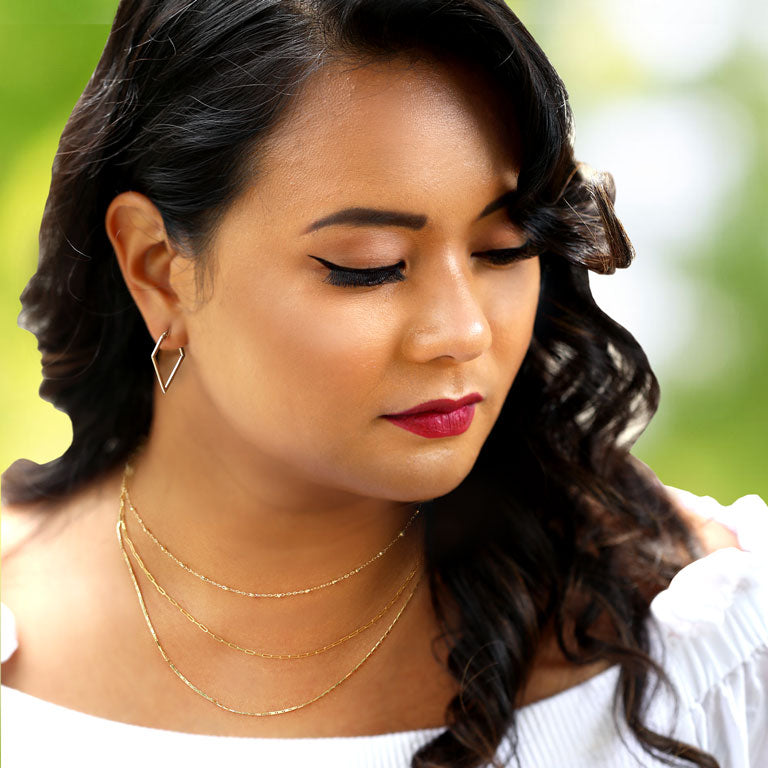 ★MIDNIGHT MOMENT.★ two line necklace gold GOLD MIDNIGHT NECKLACE – The Two Collectors