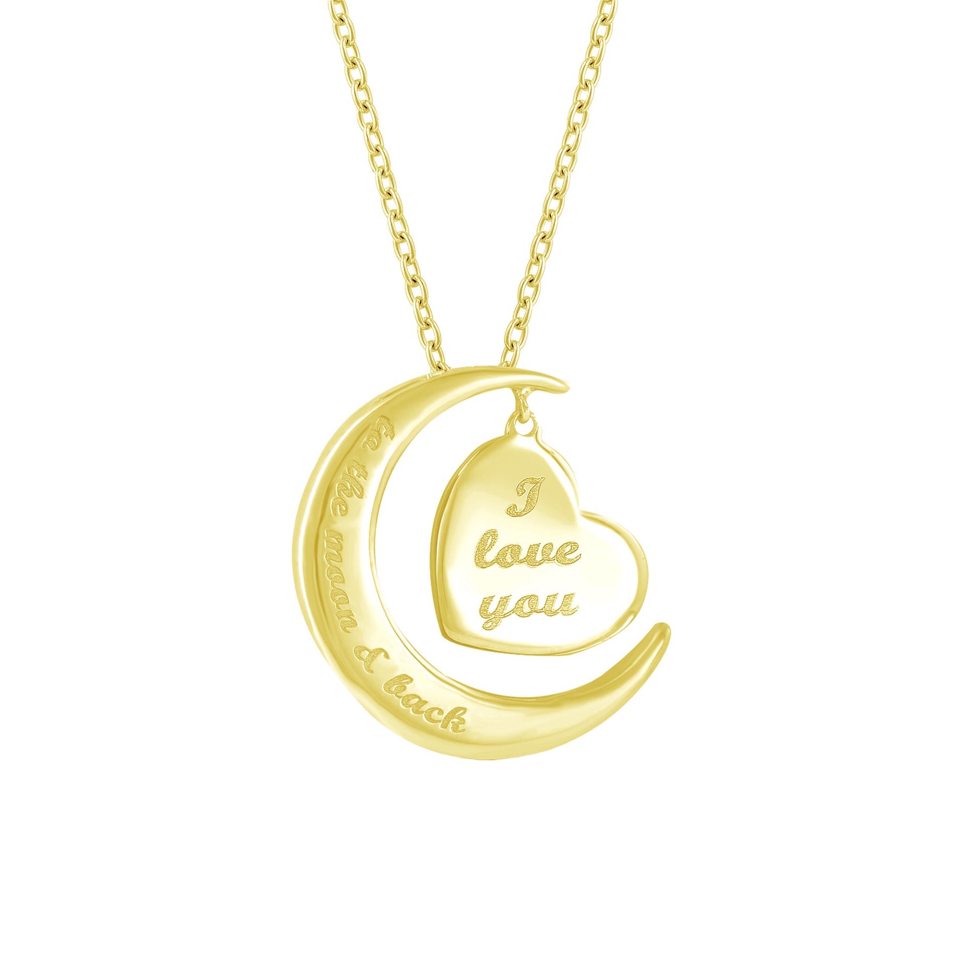 Moon and Back Diamond Necklace