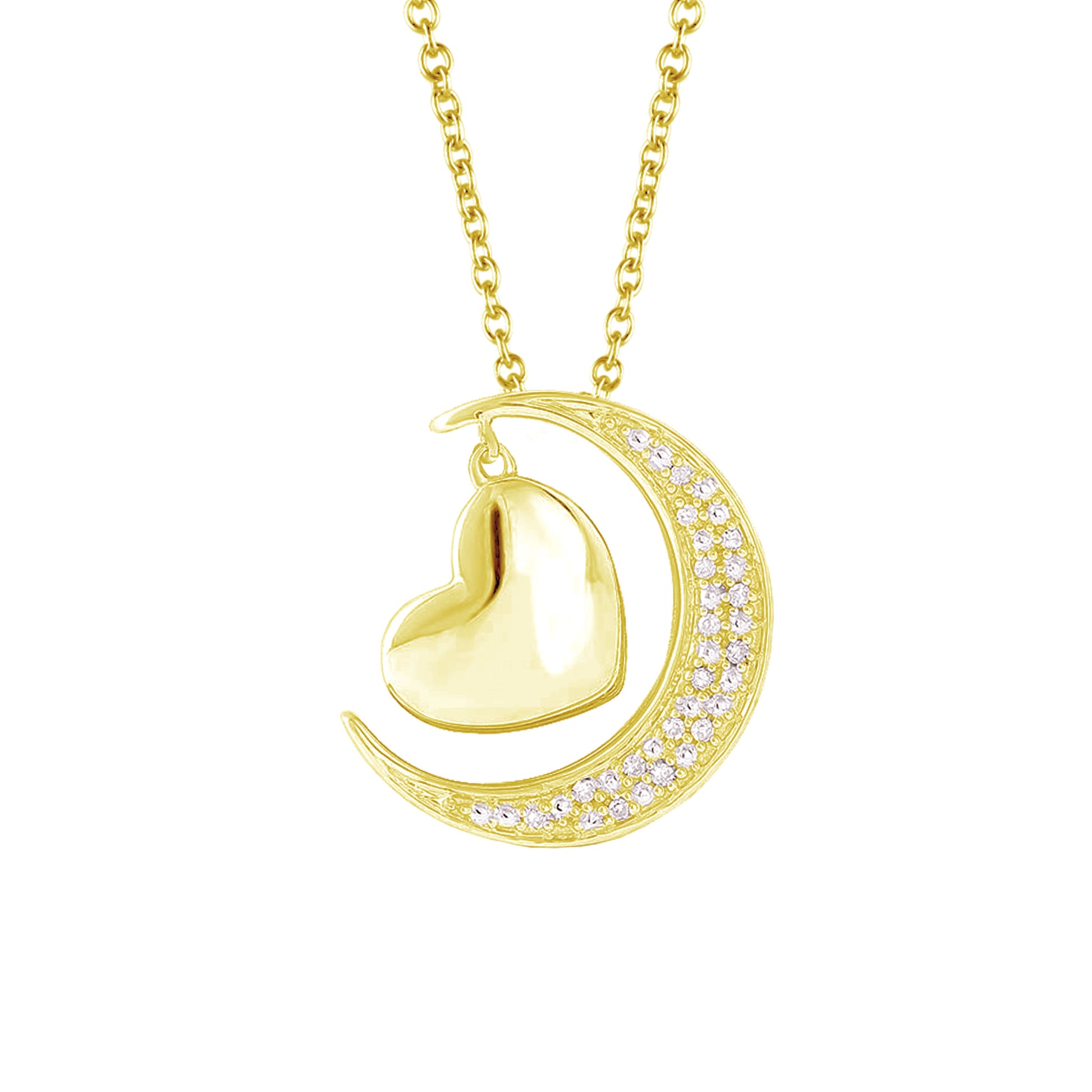 Moon and Back Diamond Necklace