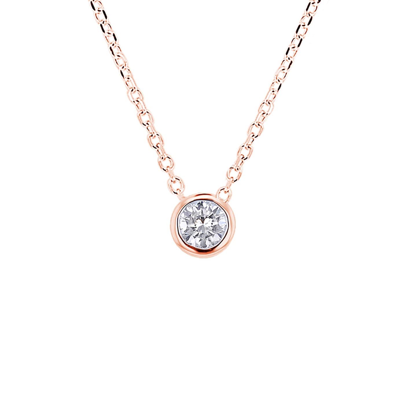 Diamond Bezel Solitaire Necklace 1/4ct