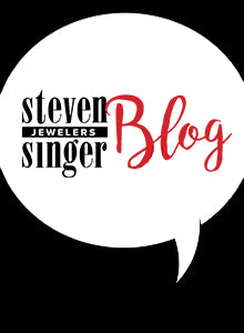 A message bubble that has the steven singer jewelers logo in it along with the word blog next to it.