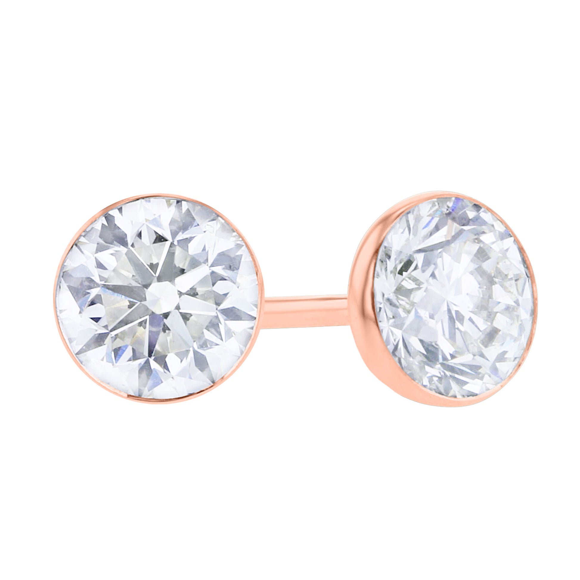 Get Naked Diamond Bezel Stud Earrings 1/2ct