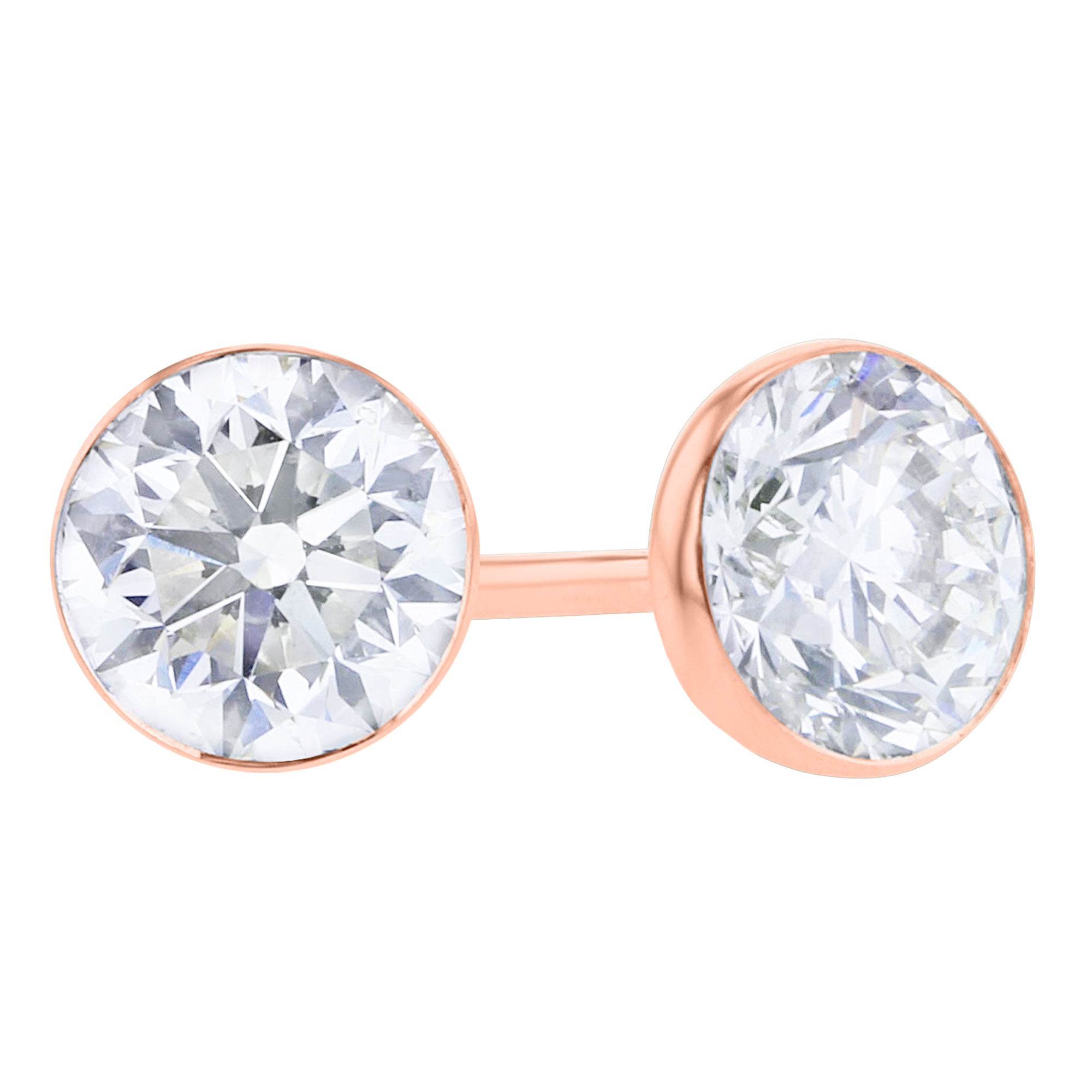 Get Naked Diamond Bezel Stud Earrings 3/4ct