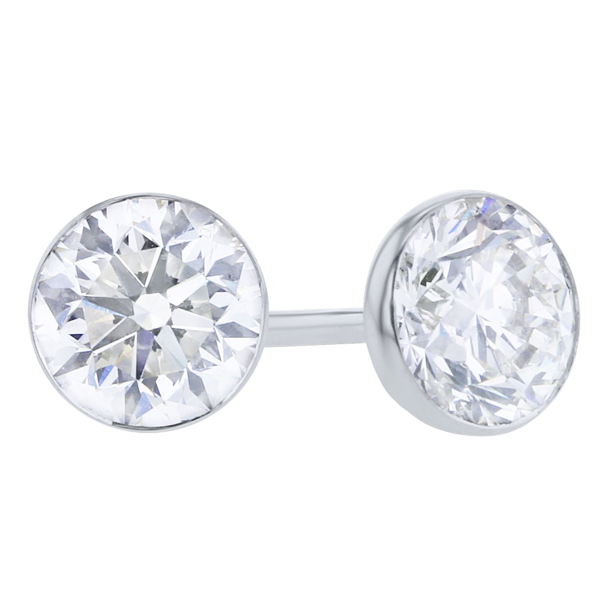 Get Naked Diamond Bezel Stud Earrings 3/4ct