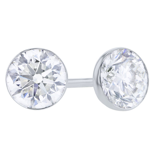 Get Naked Diamond Bezel Stud Earrings 1ct