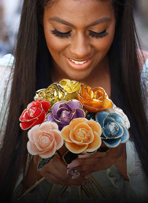 Ruby Red 24kt Gold Dipped Rose – Steven Singer Jewelers