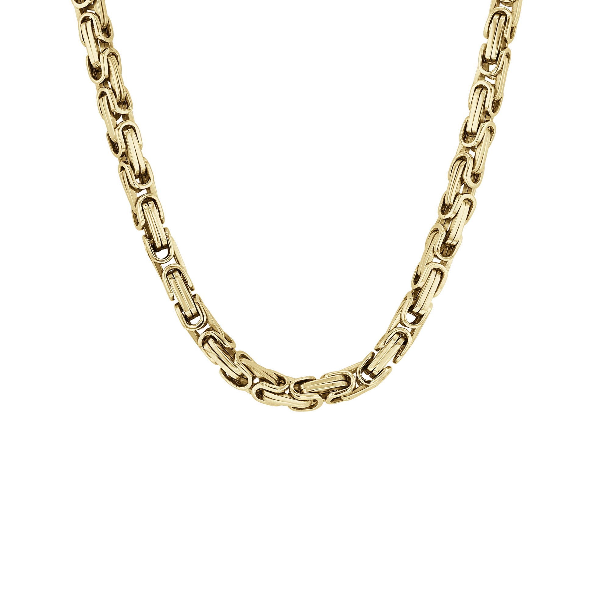 Benny Stainless Steel Byzantine Chain Necklace - 4.4mm