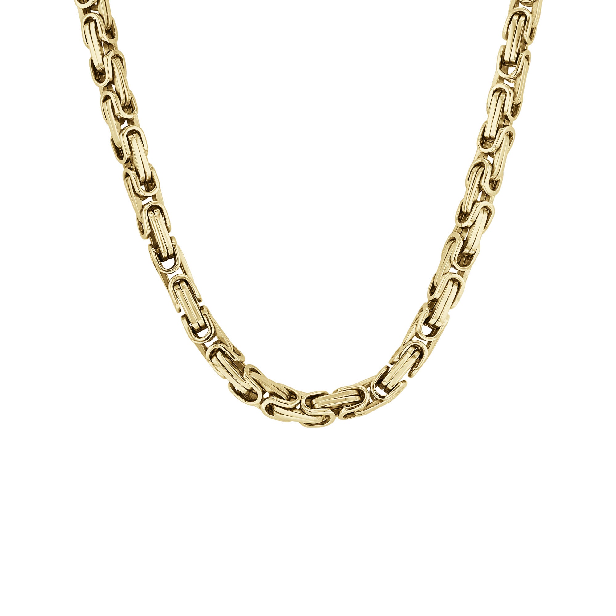 Benny Stainless Steel Byzantine Chain Necklace - 4.4mm
