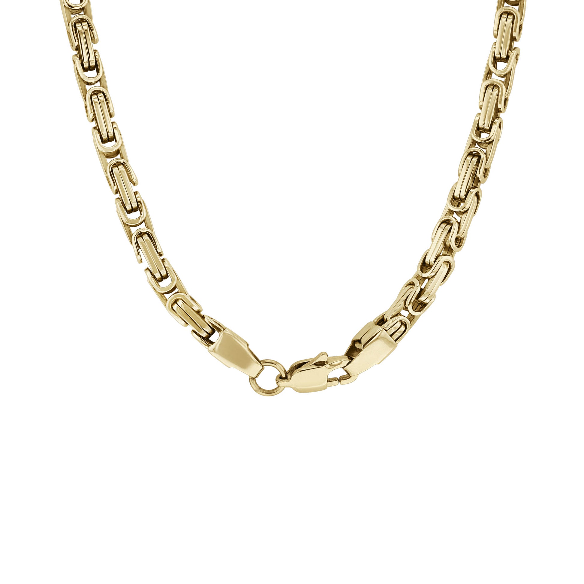 Benny Stainless Steel Byzantine Chain Necklace - 4.4mm