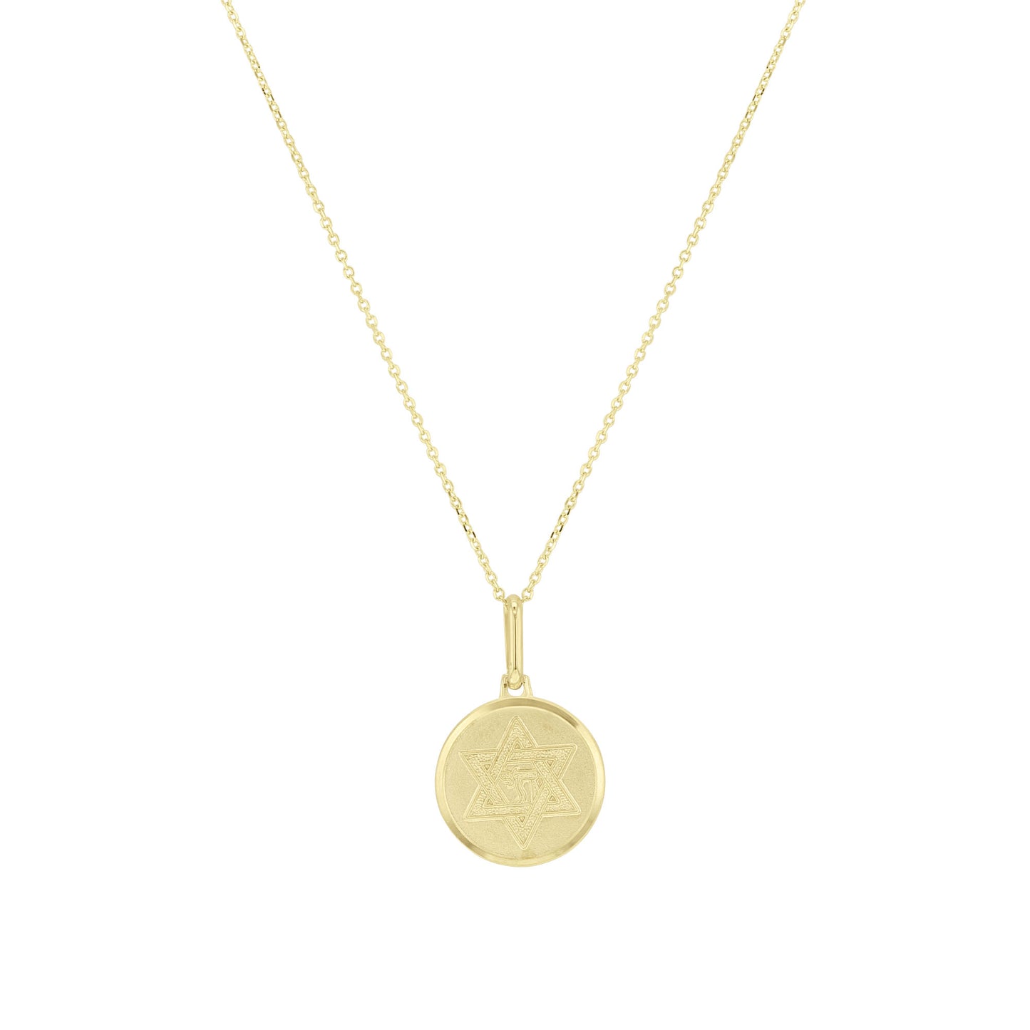 Star of David Gold Disc Necklace
