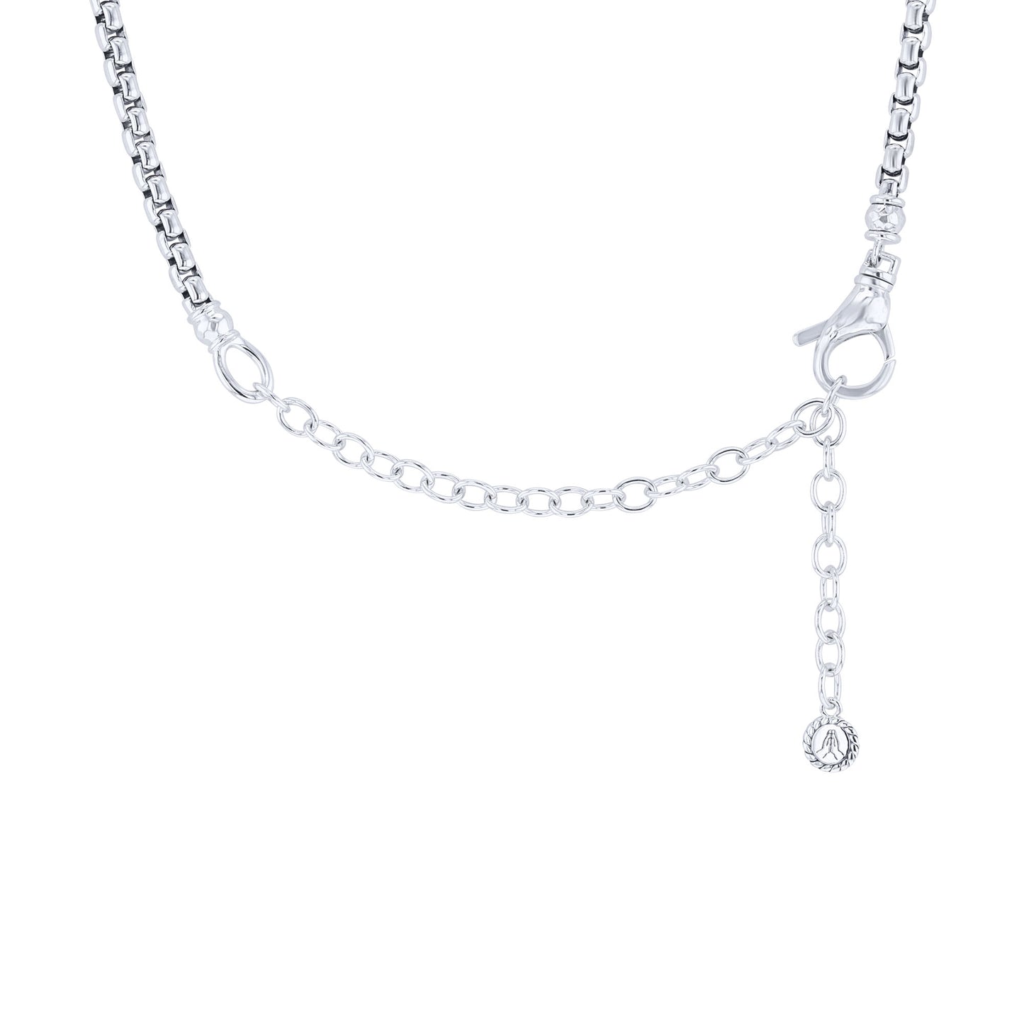 Silver Cactus Box Chain Necklace 3.7MM