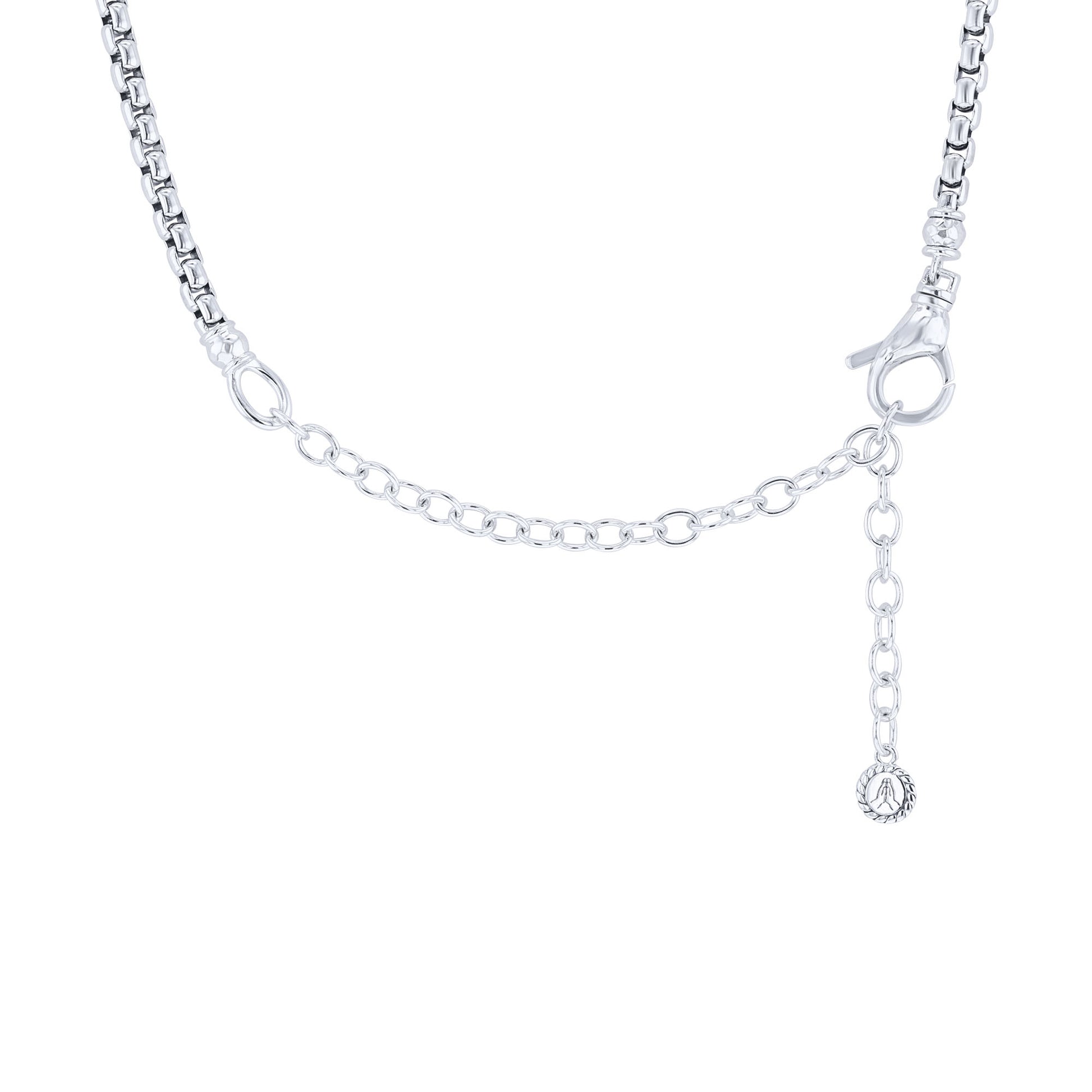 Silver Cactus Box Chain Necklace 3.7MM