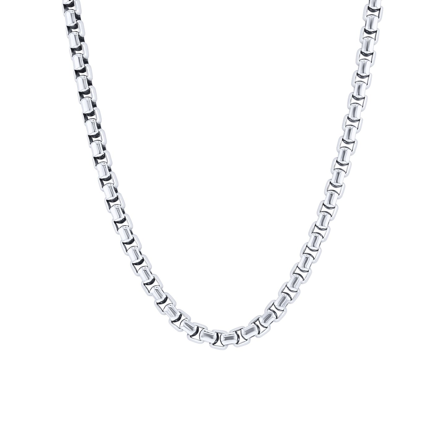 Silver Cactus Box Chain Necklace 5.3MM