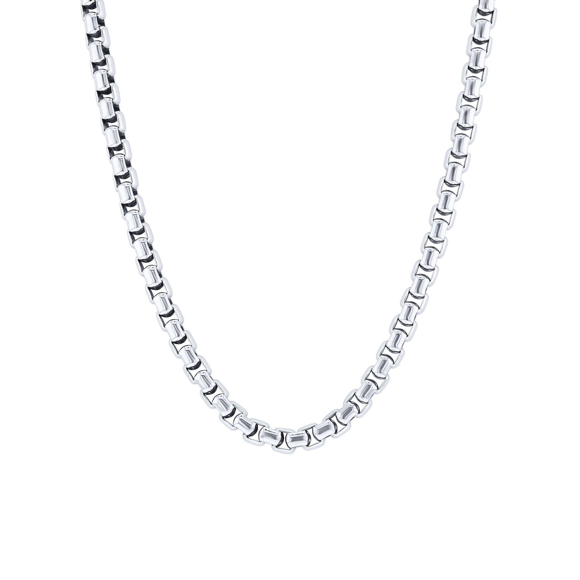 Silver Cactus Box Chain Necklace 5.3MM