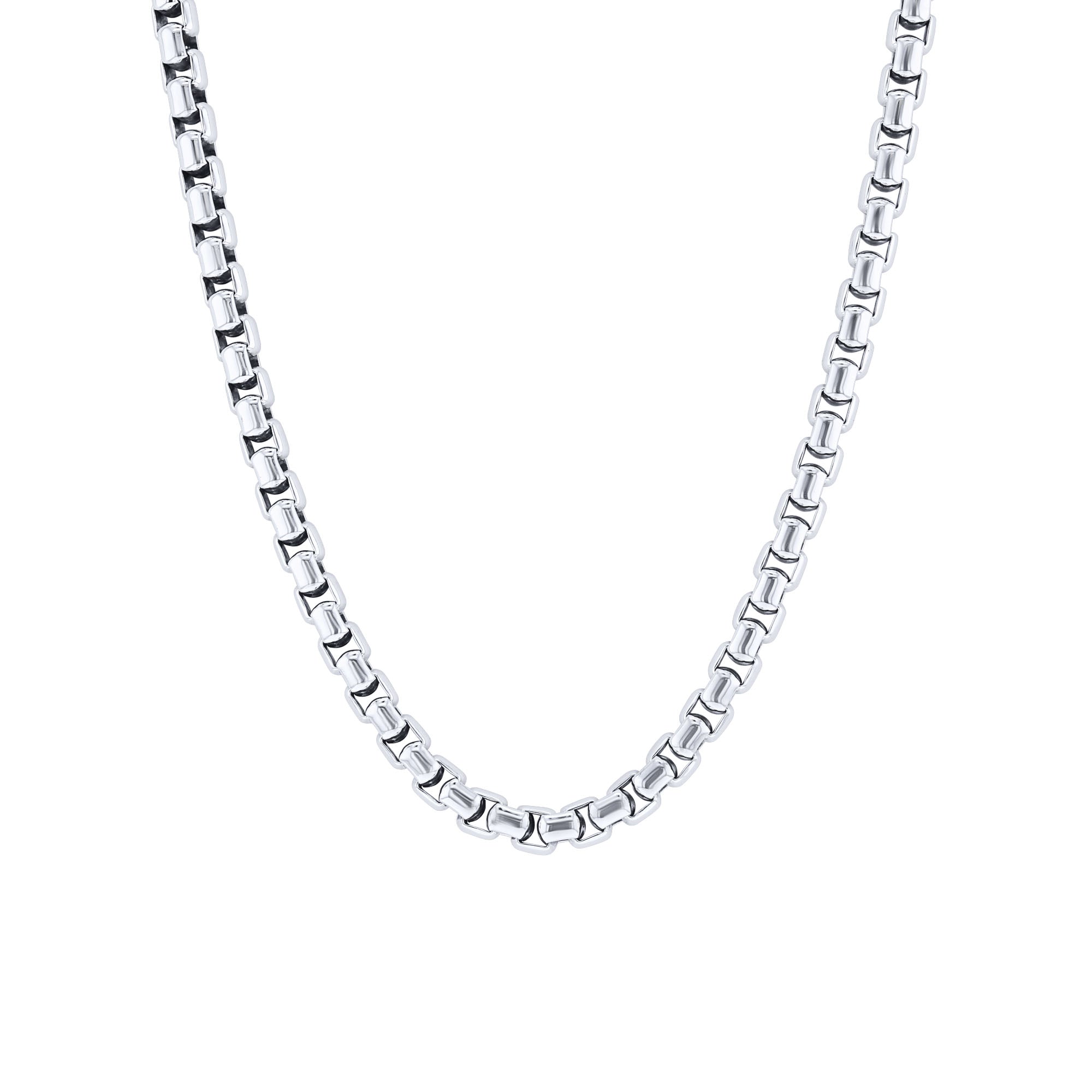 Silver Cactus Box Chain Necklace 5.3MM