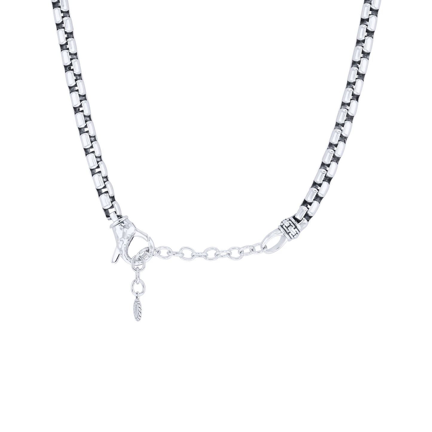 Silver Cactus Box Chain Necklace 5.3MM