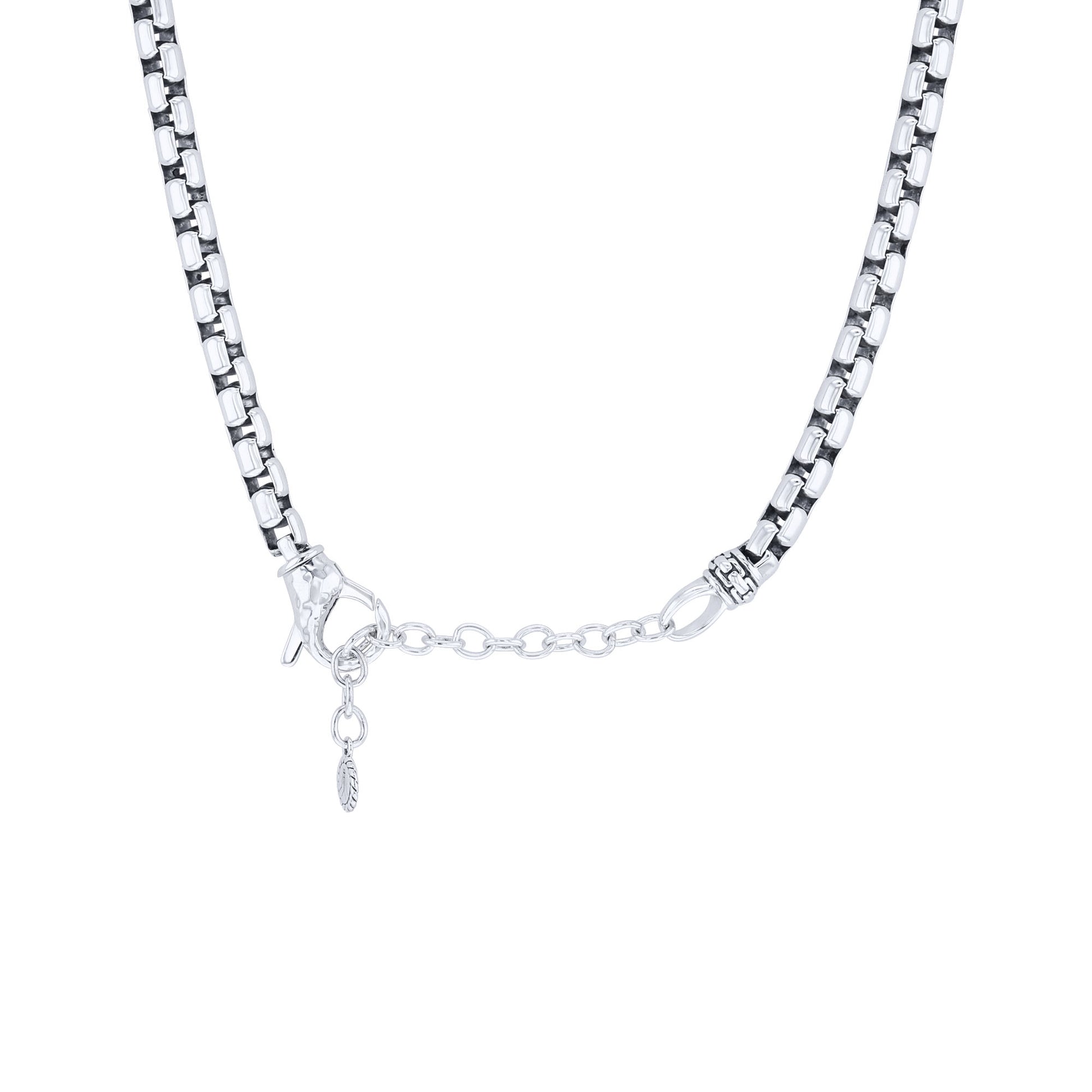 Silver Cactus Box Chain Necklace 5.3MM
