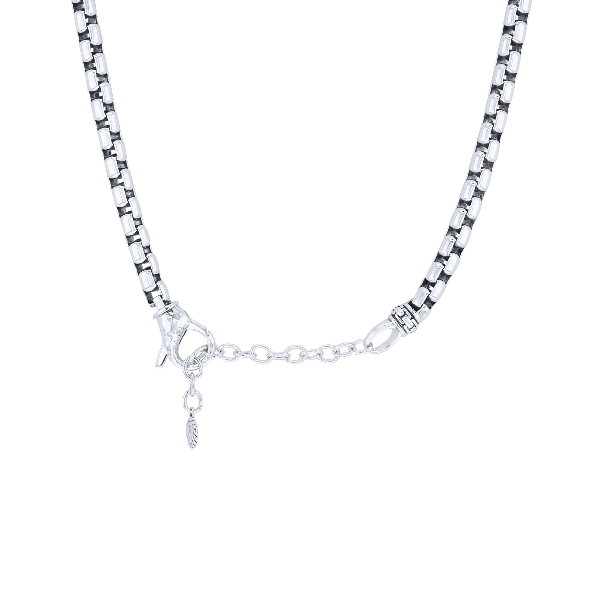 Silver Cactus Box Chain Necklace 5.3MM