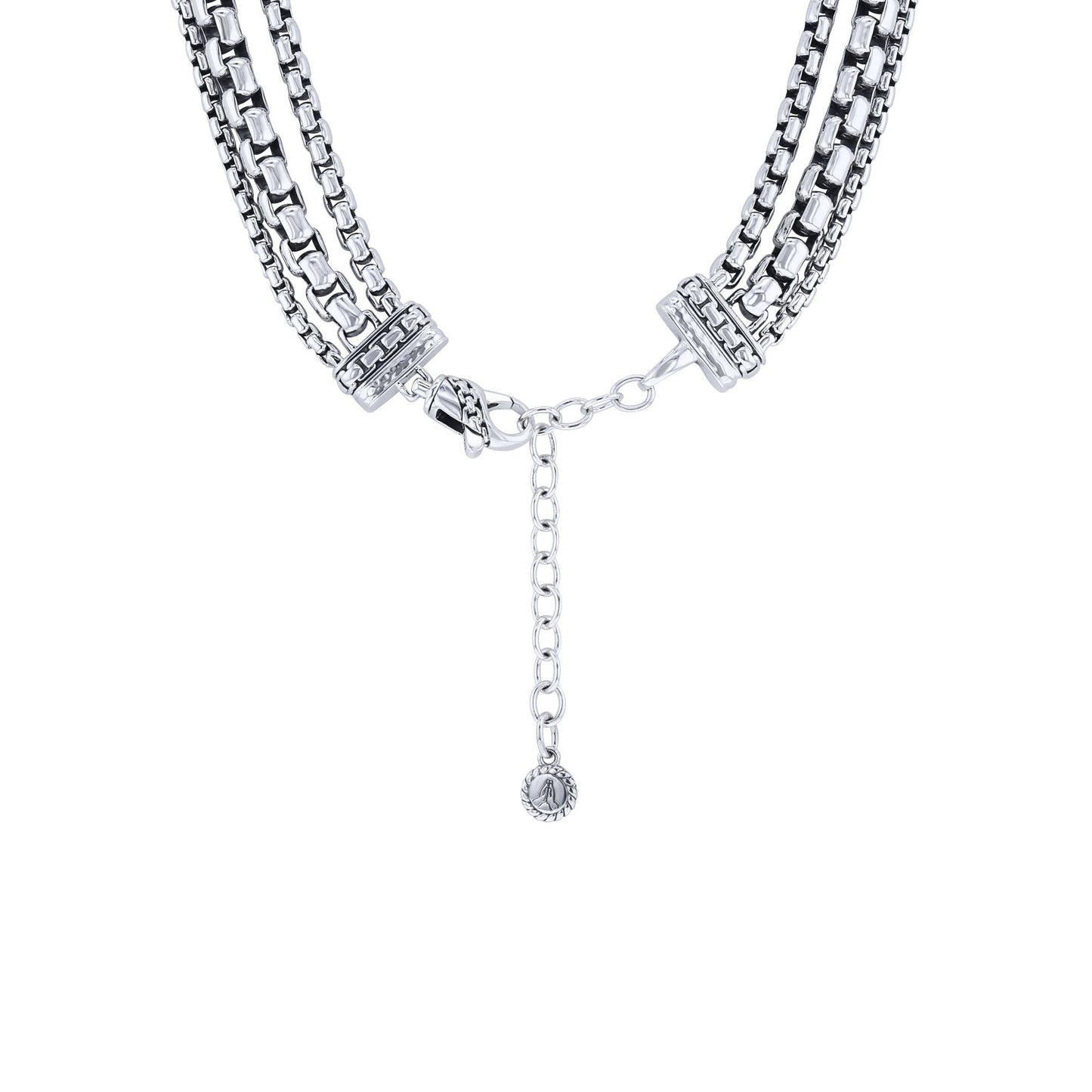 Silver Kerri Triple Box Chain Necklace