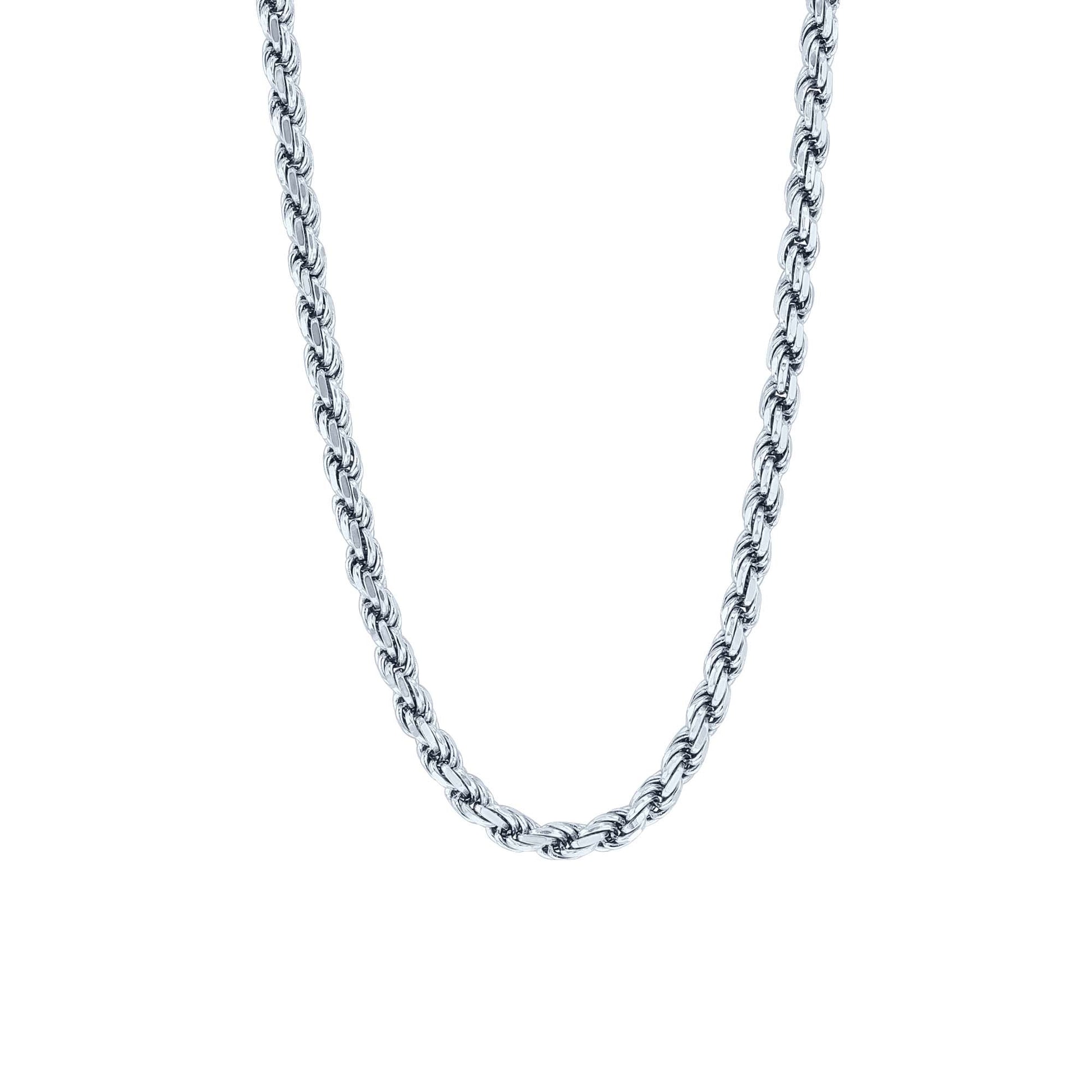 Silver Raiden Rope Chain Necklace
