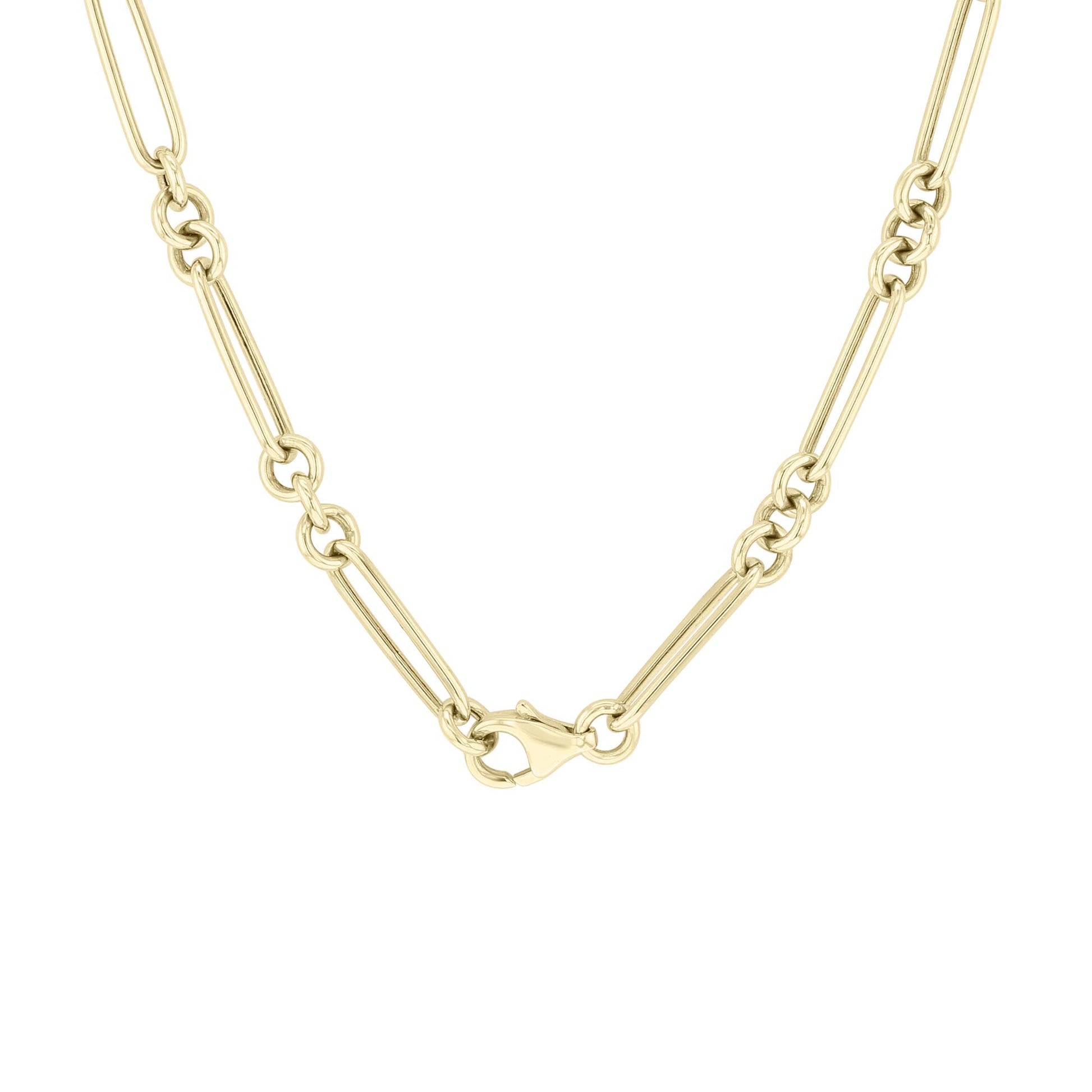 Long Link Chain Charm-Ring Necklace