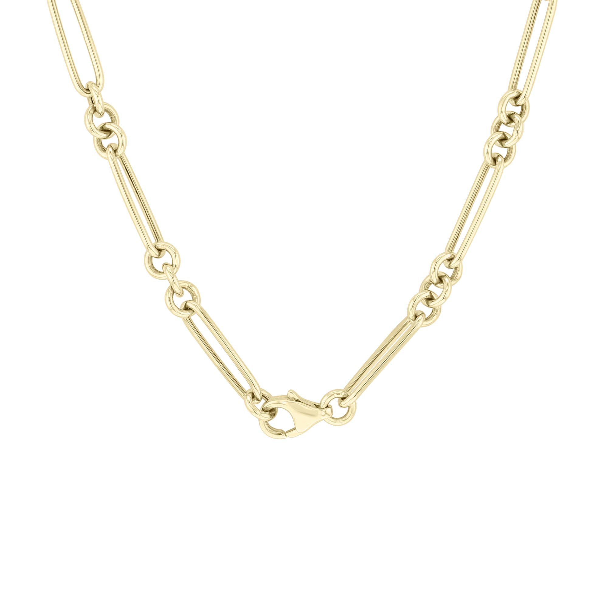 Long Link Chain Charm-Ring Necklace